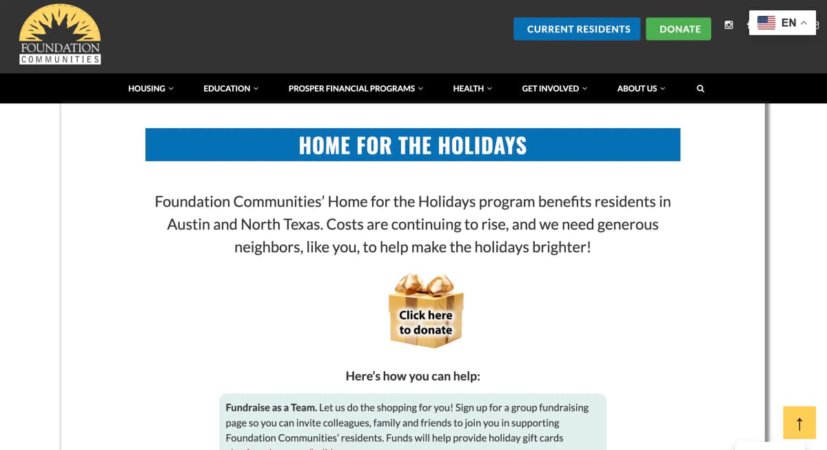 Screenshot of Home for the Holidays